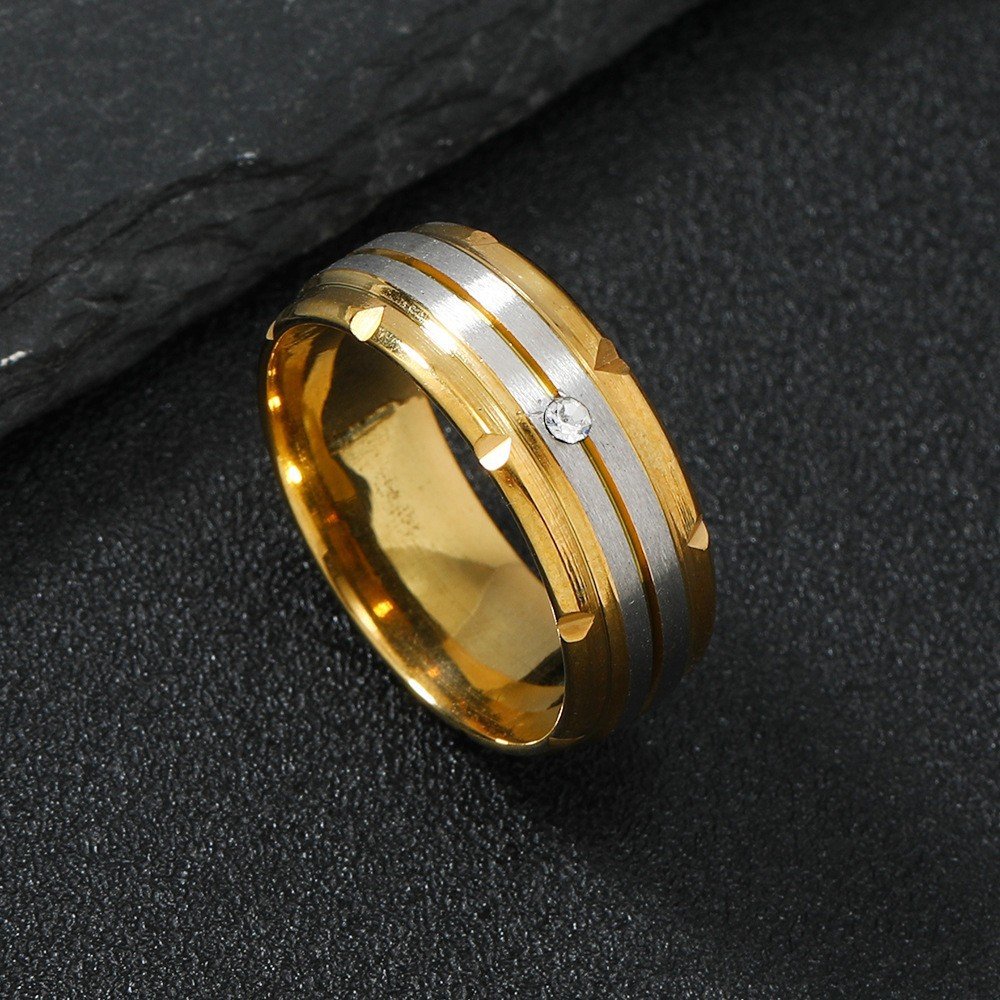 Two-Tone Beveled Band Ring - Image 2