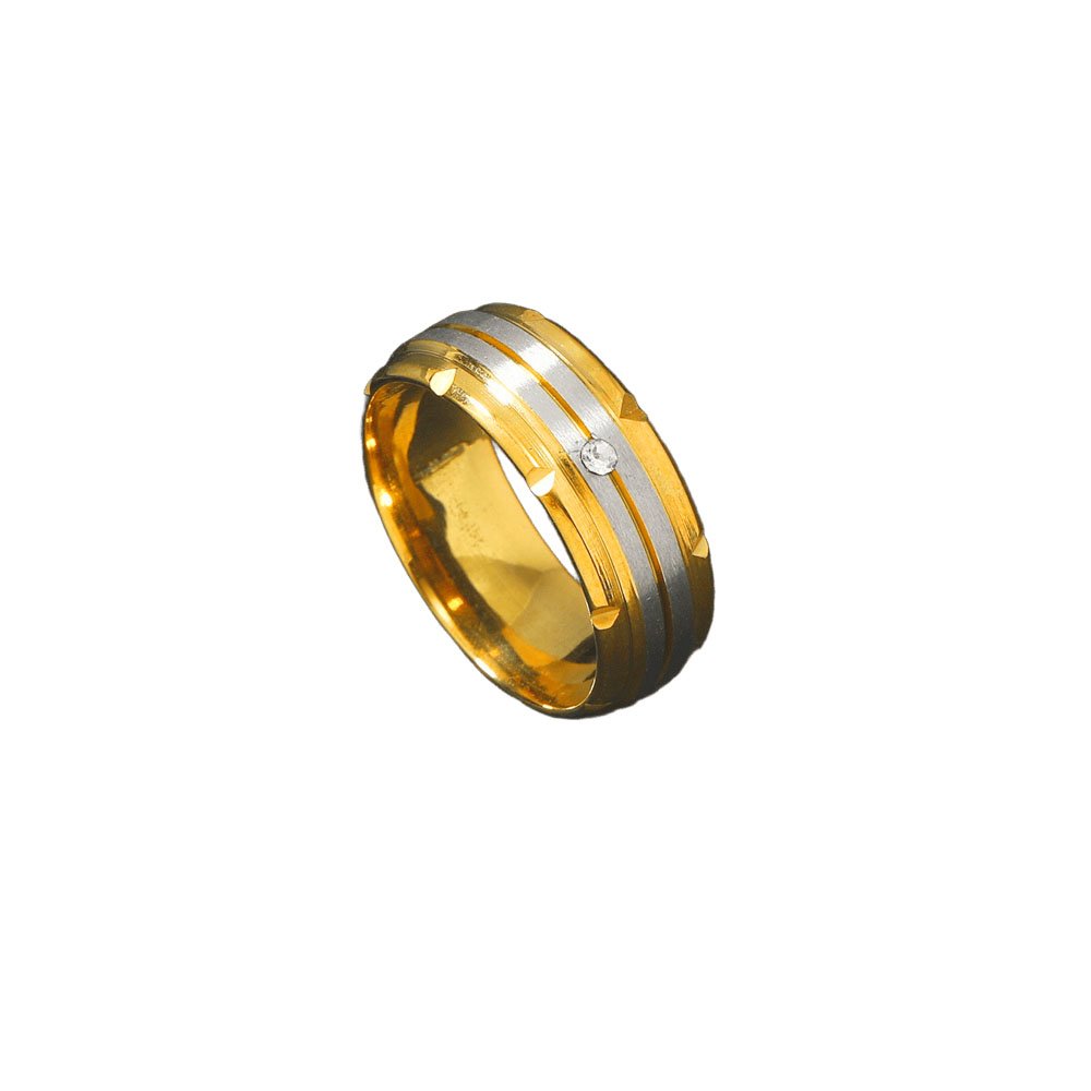 Two-Tone Beveled Band Ring