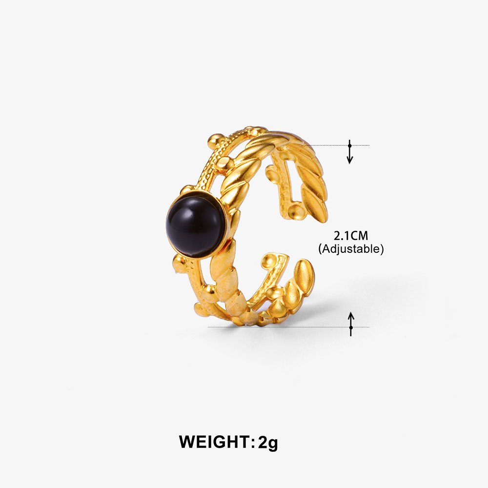 Vine Leaf Stone Ring - Image 6