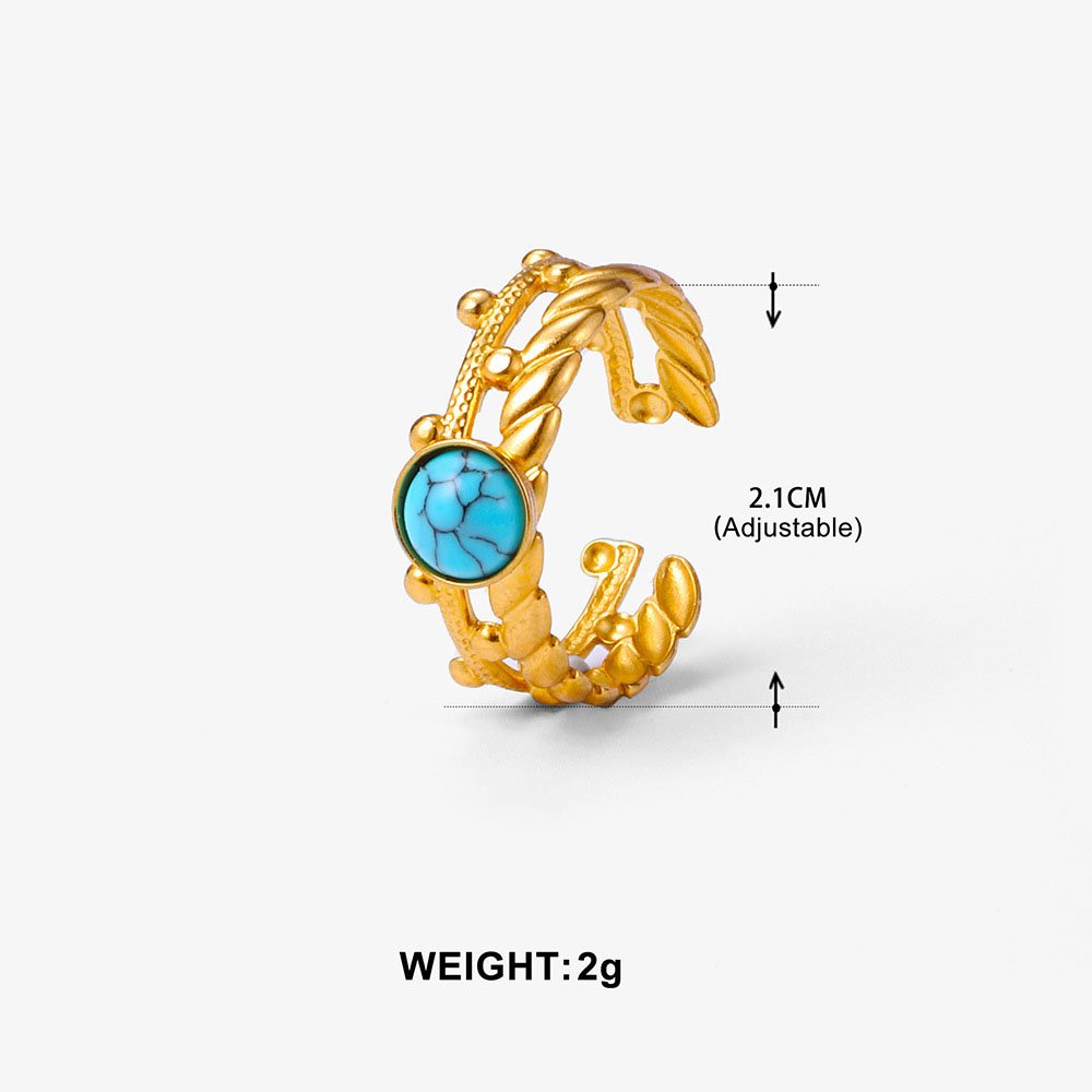 Vine Leaf Stone Ring - Image 5