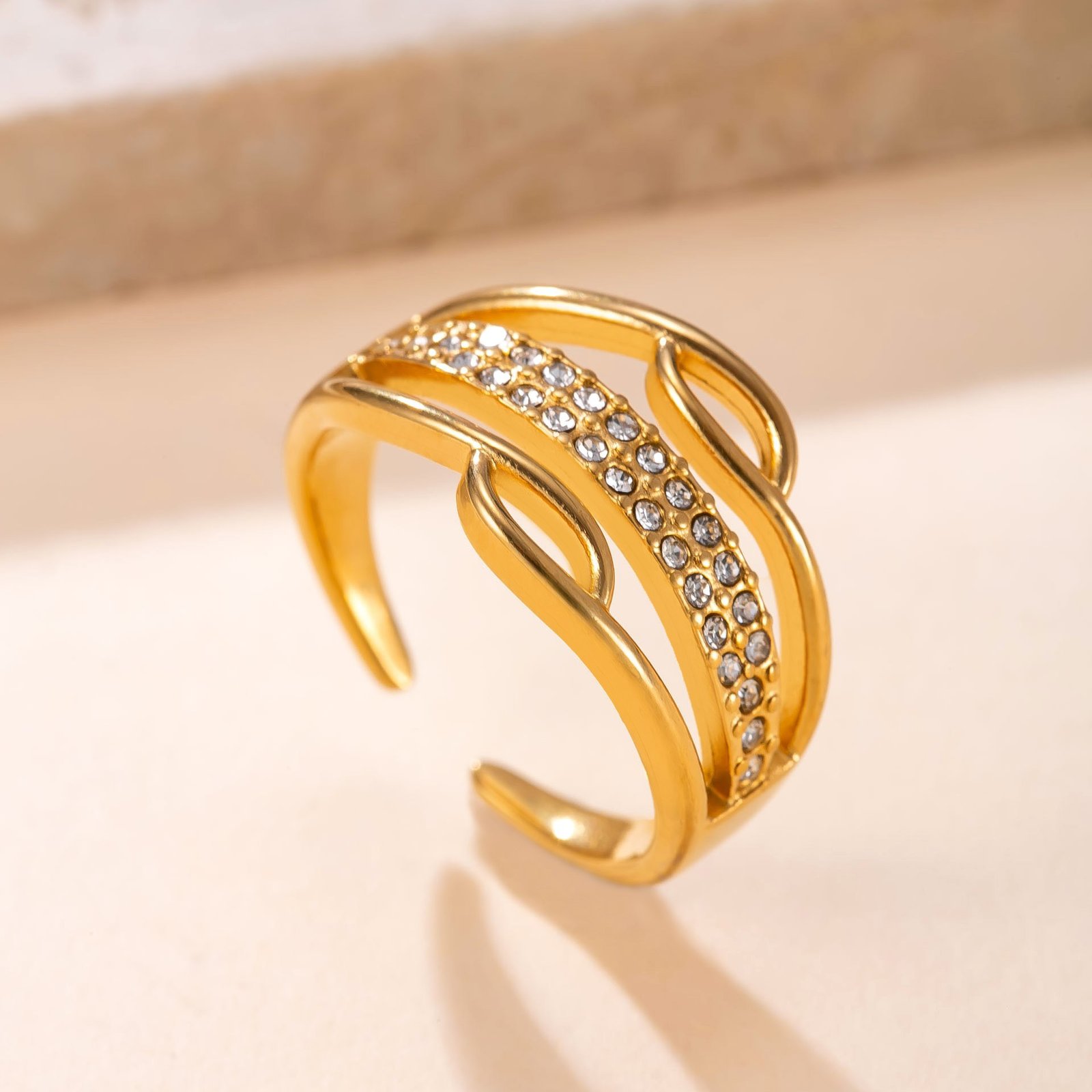 Wave Pavé Wide Band Ring - Image 4