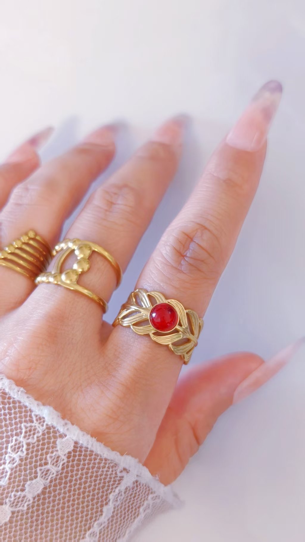 Wheat Weave Braided Leaf Ring - Image 2