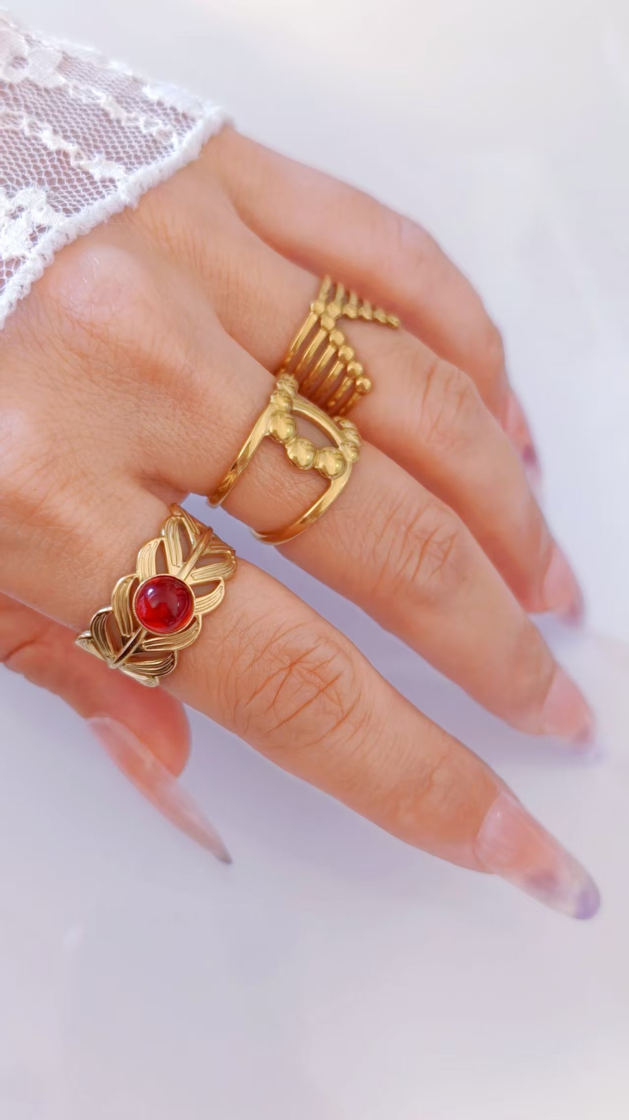Wheat Weave Braided Leaf Ring - Image 3