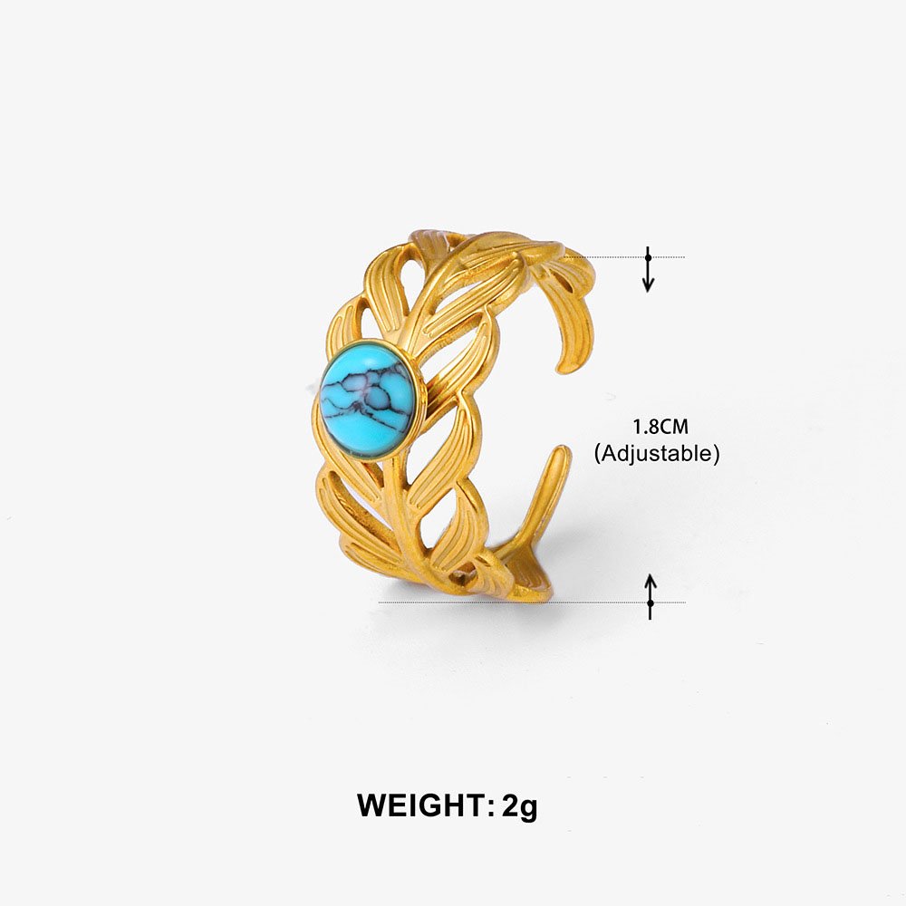 Wheat Weave Braided Leaf Ring - Image 4