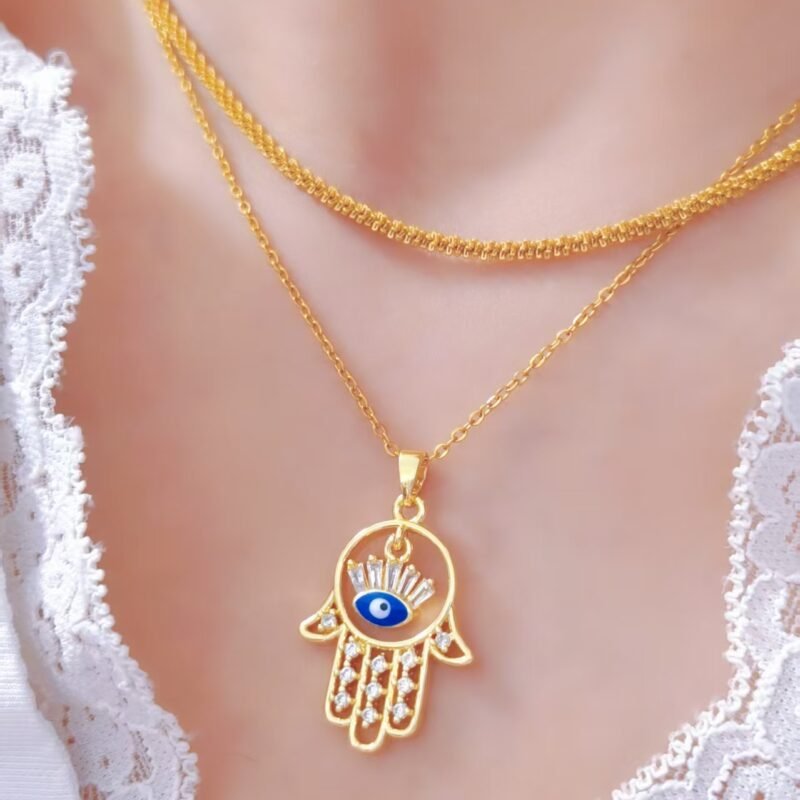 Wink Charm Hamsa Necklace