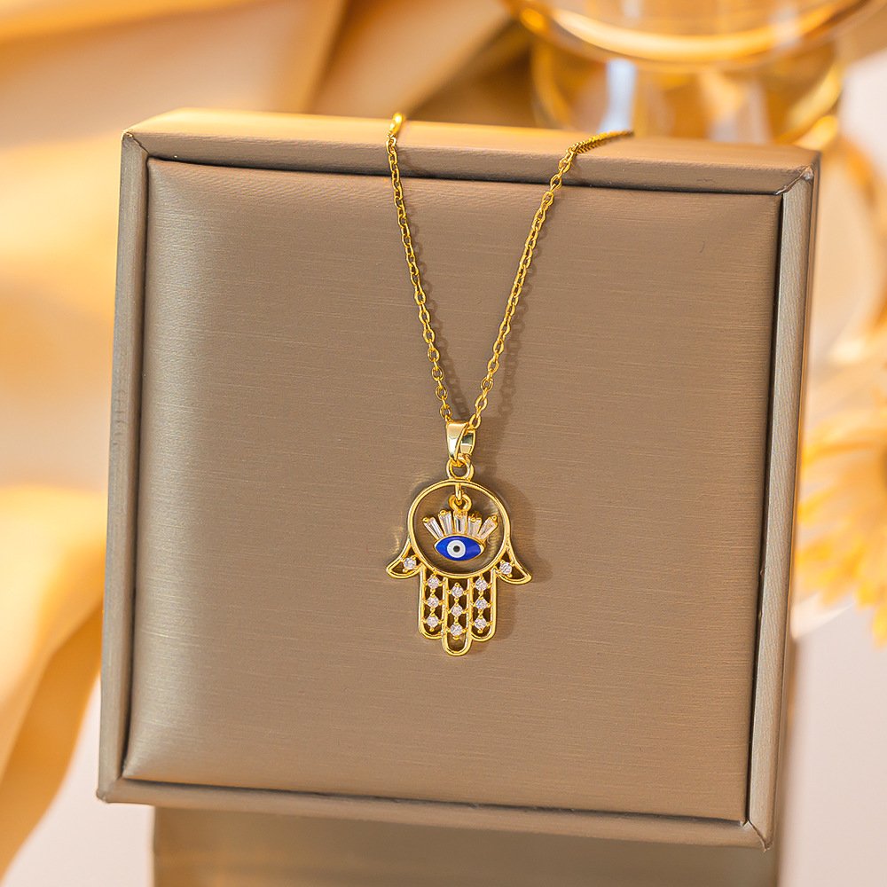 Wink Charm Hamsa Necklace - Image 5