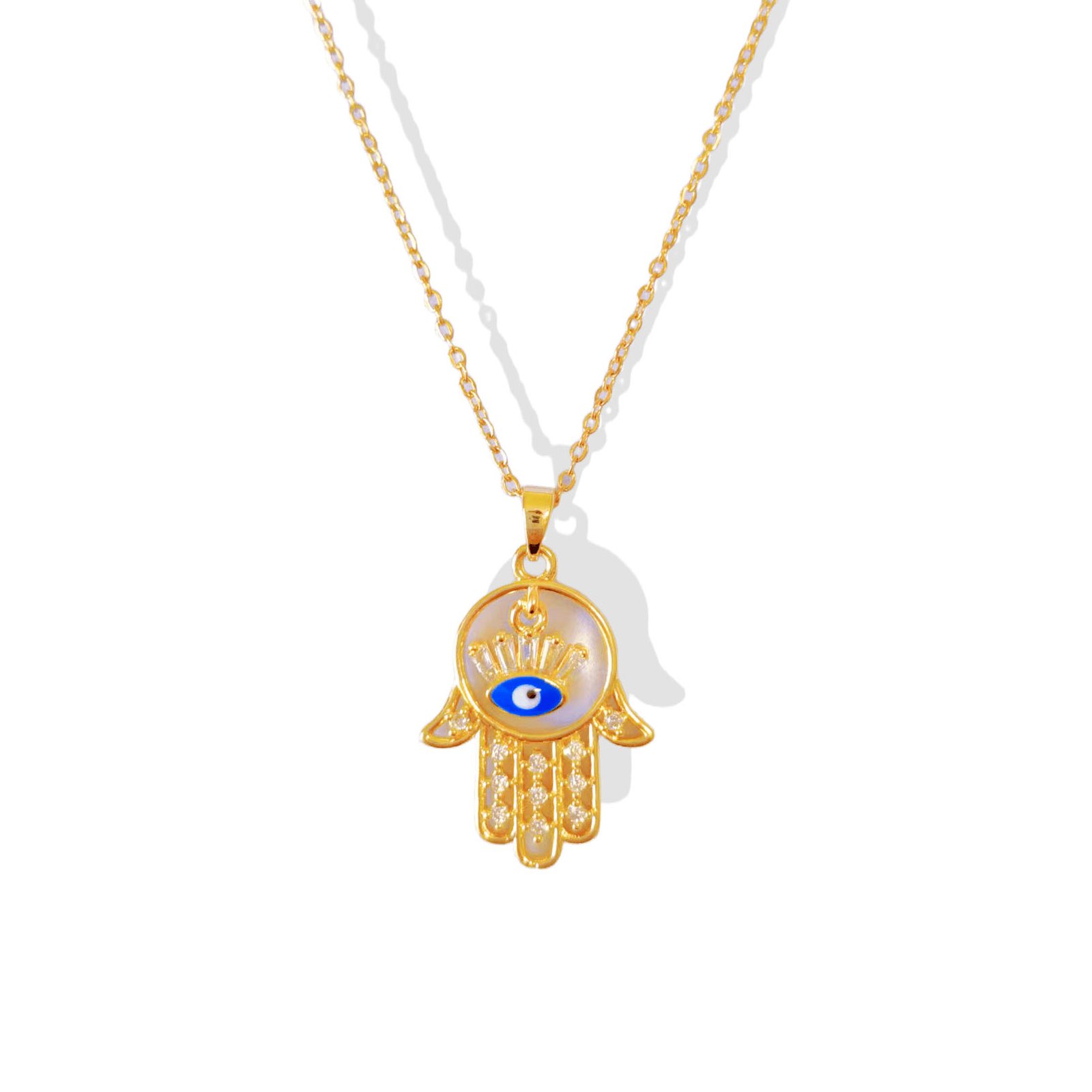 Wink Charm Hamsa Necklace