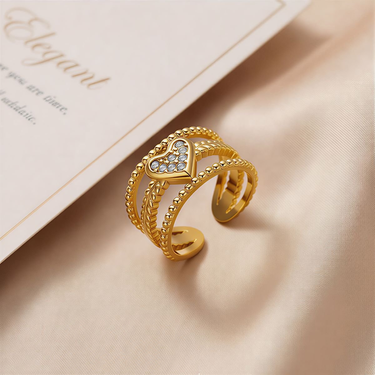 Woven Heart Layered Ring - Image 2