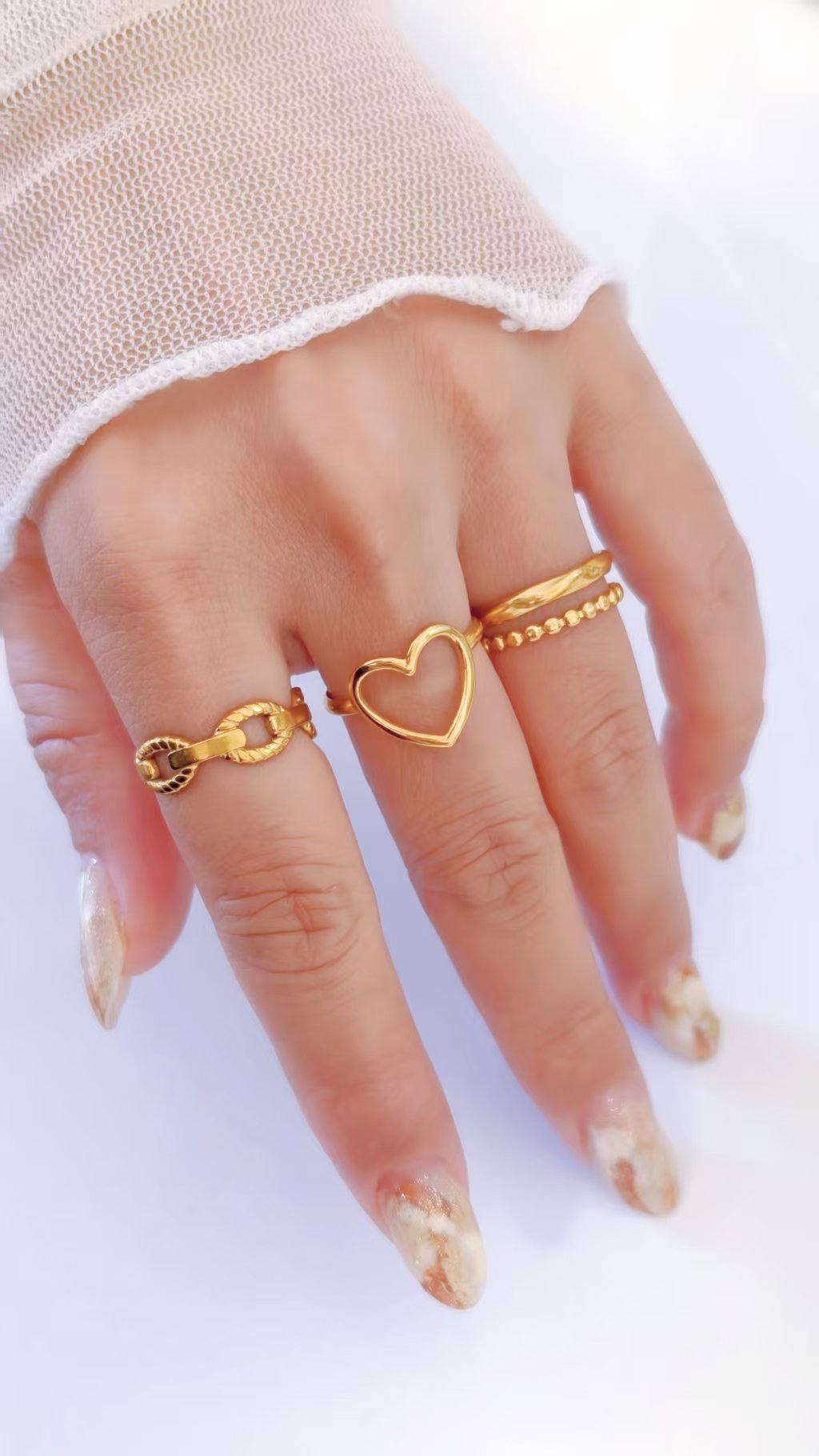 Beaded Duo Double Band Ring - Image 3