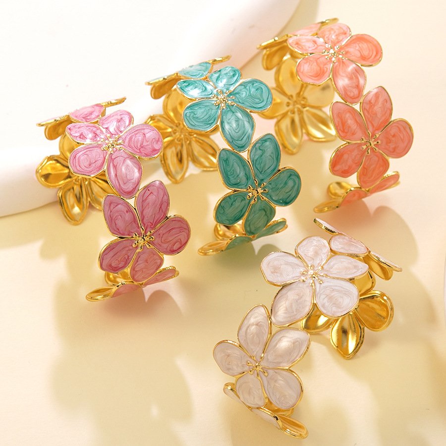 Blossom Cuff Enamel Flower Bangle - Image 4