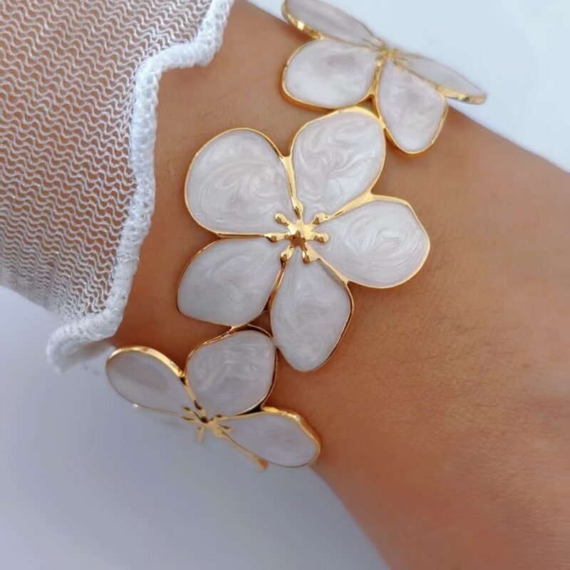 Blossom Cuff Enamel Flower Bangle