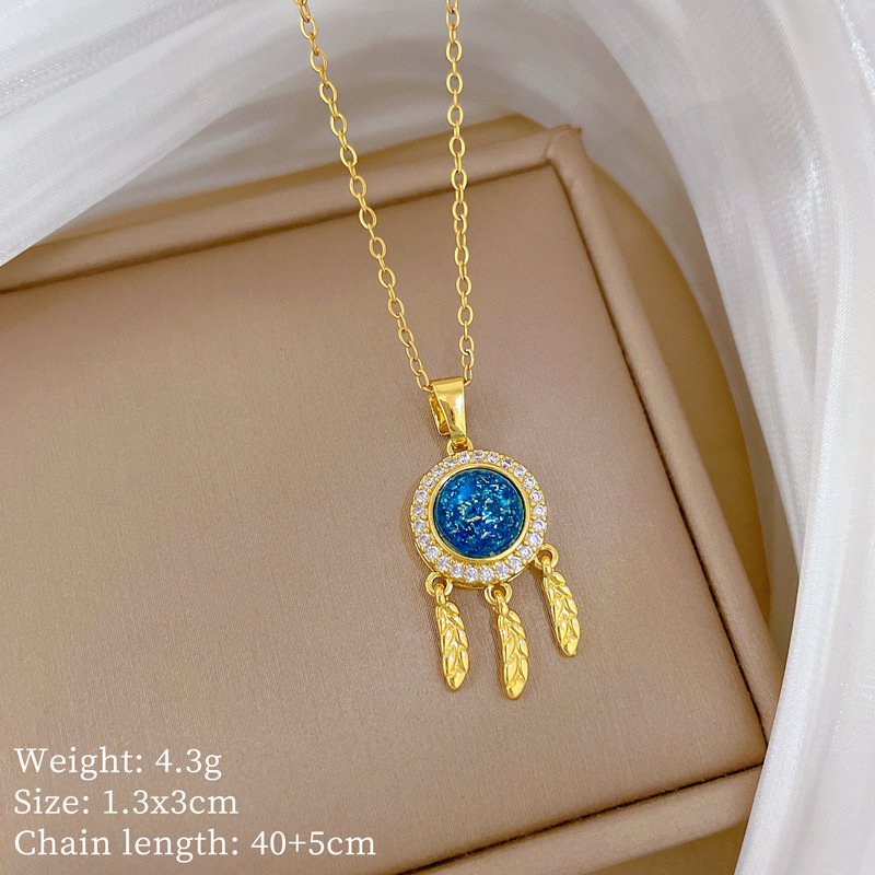 Blue Galaxy Dreamcatcher Necklace - Image 2