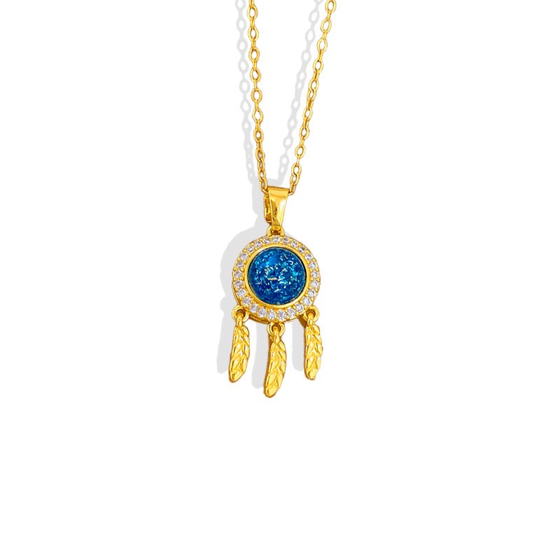 Blue Galaxy Dreamcatcher Necklace