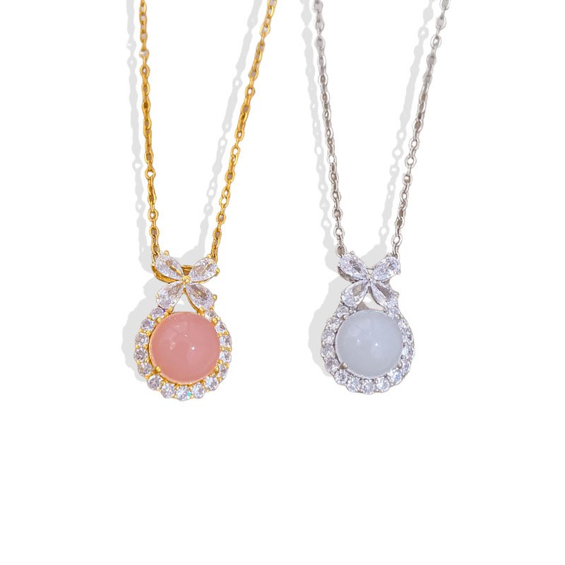 Bow Halo Jade Necklace