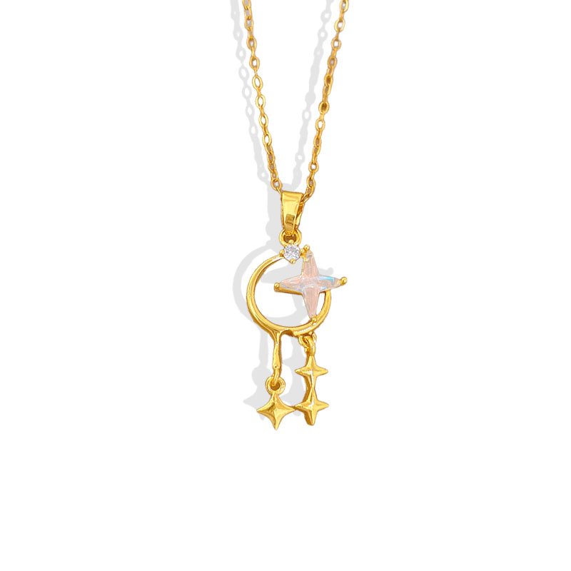 Celestial Cascade Shooting Star Opal Necklace