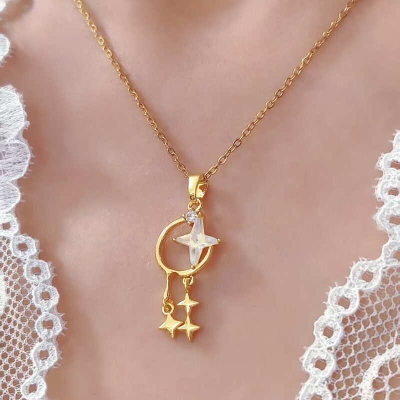 Celestial Cascade Shooting Star Opal Necklace