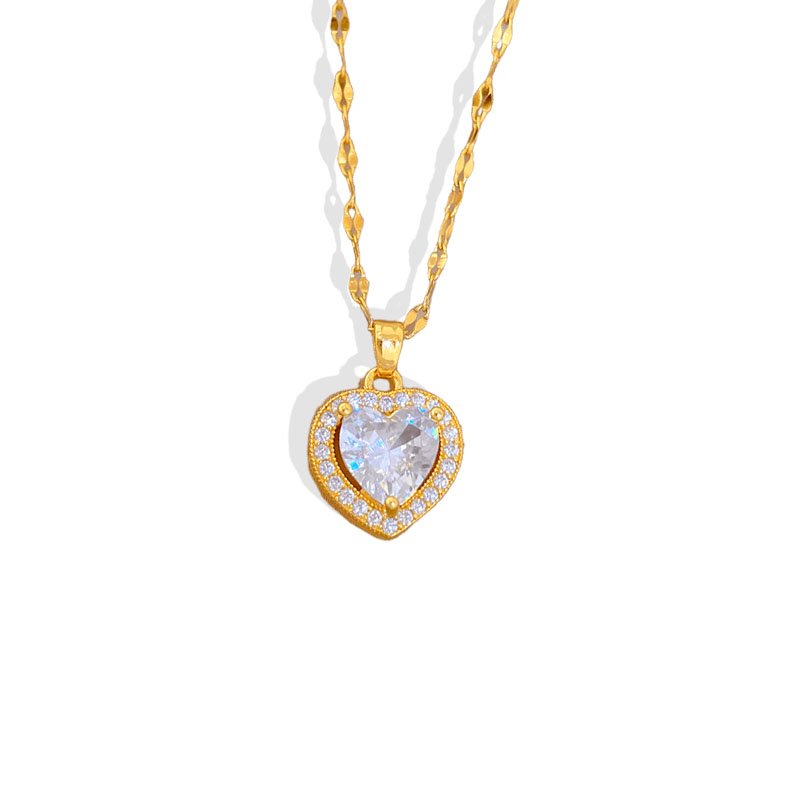 Classic Halo Heart Necklace