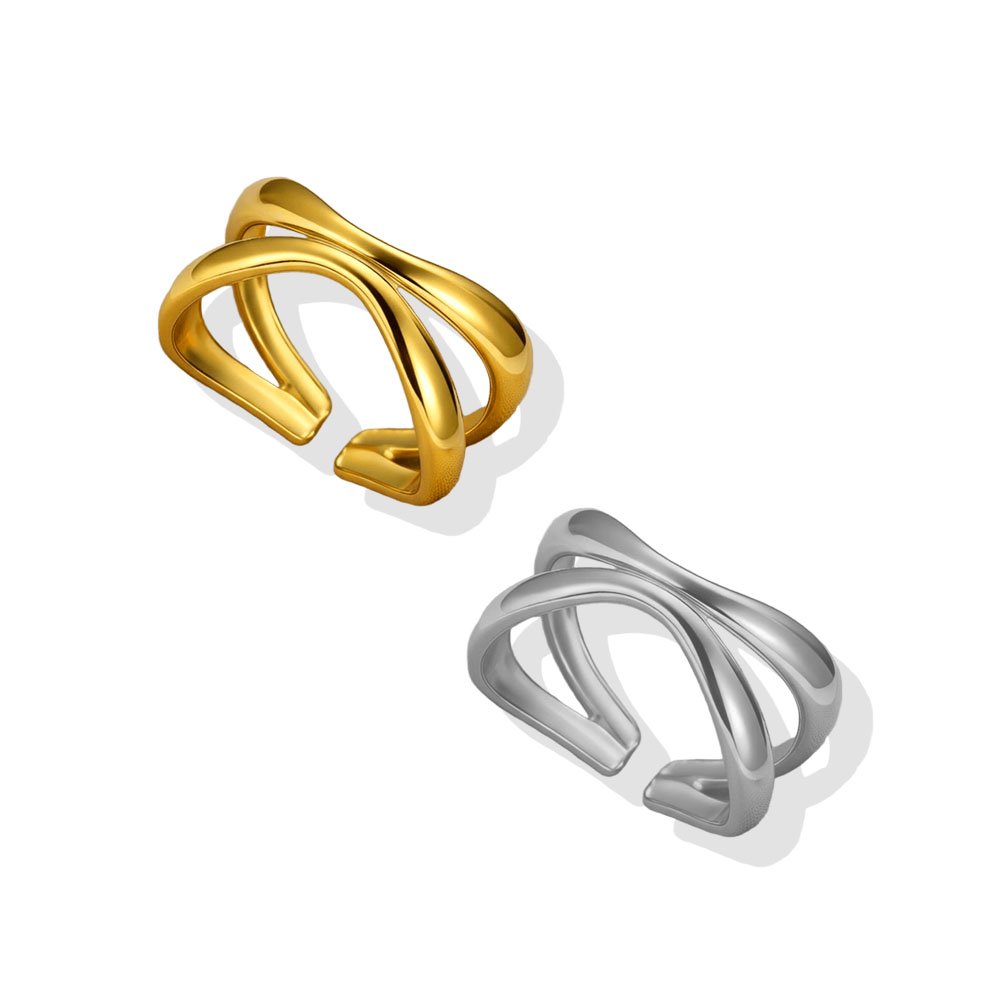 Crossroads Double Wave Ring