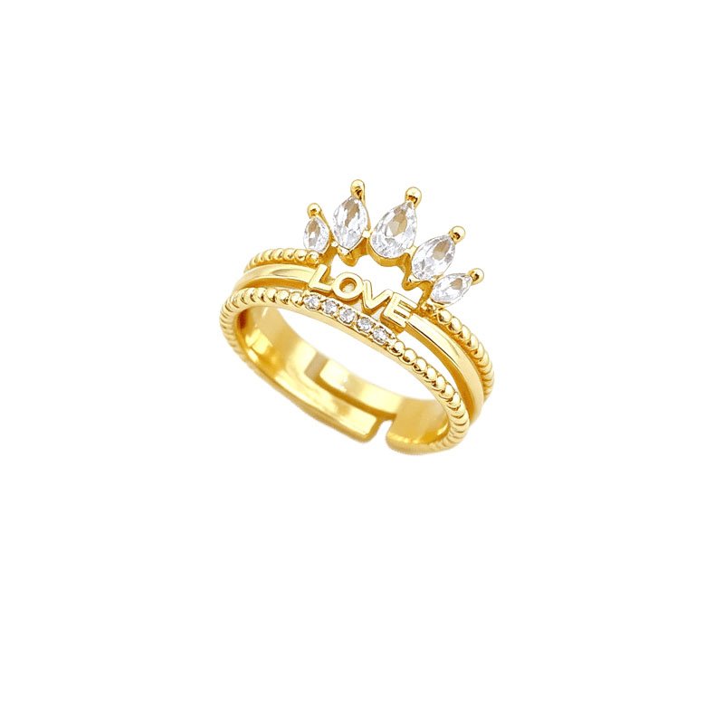Crowned LOVE Statement Ring