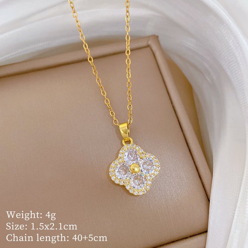 Crystal Bloom Clover Petal Necklace