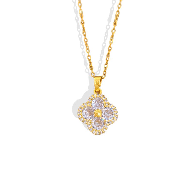 Crystal Bloom Clover Petal Necklace