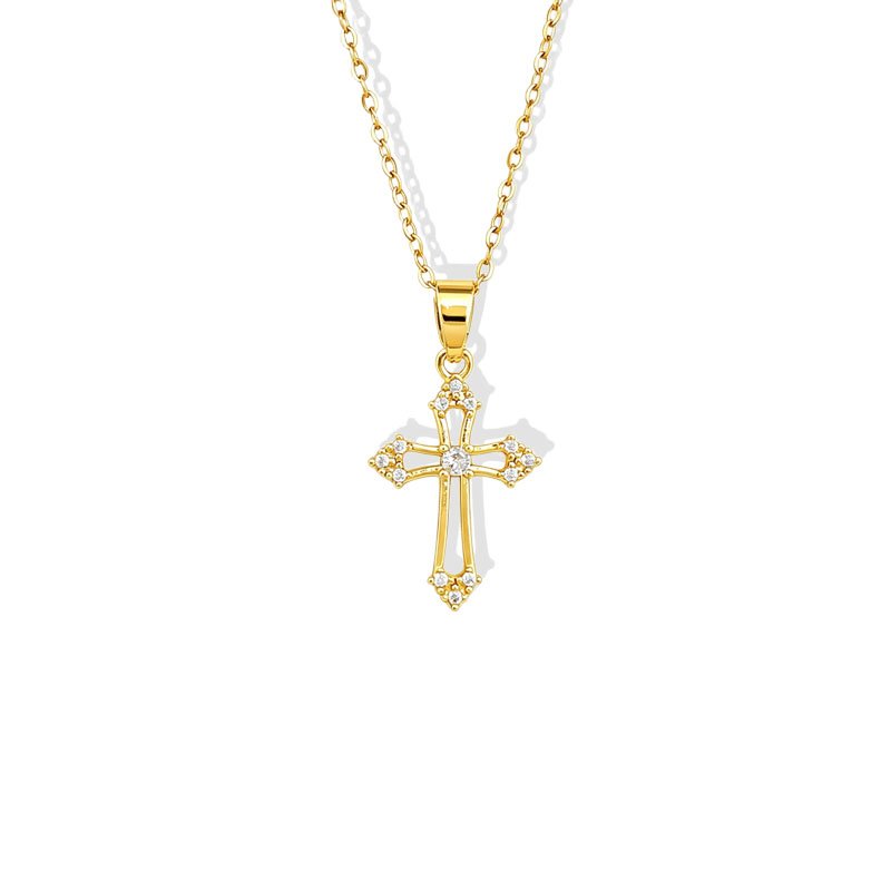 Crystal Gothic Cross Necklace
