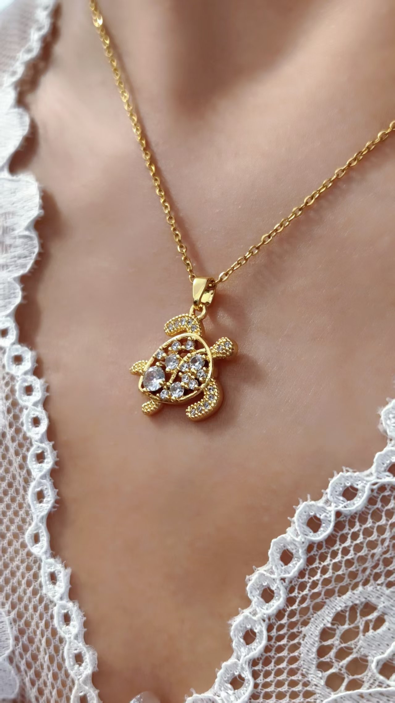 Crystal Sea Turtle Necklace - Image 4