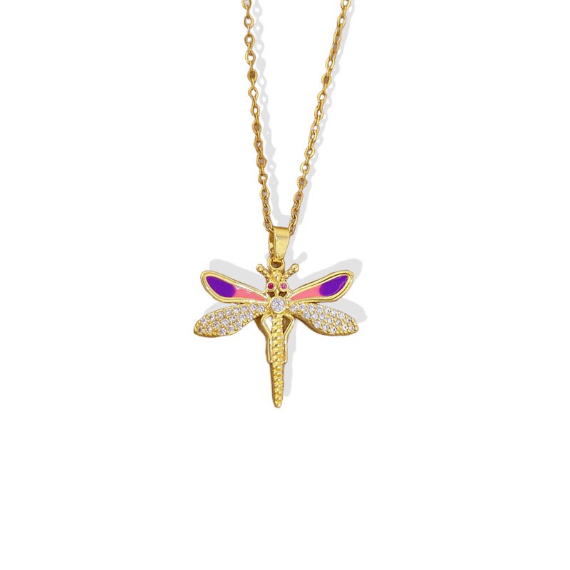 Enamel Dragonfly Charm Necklace