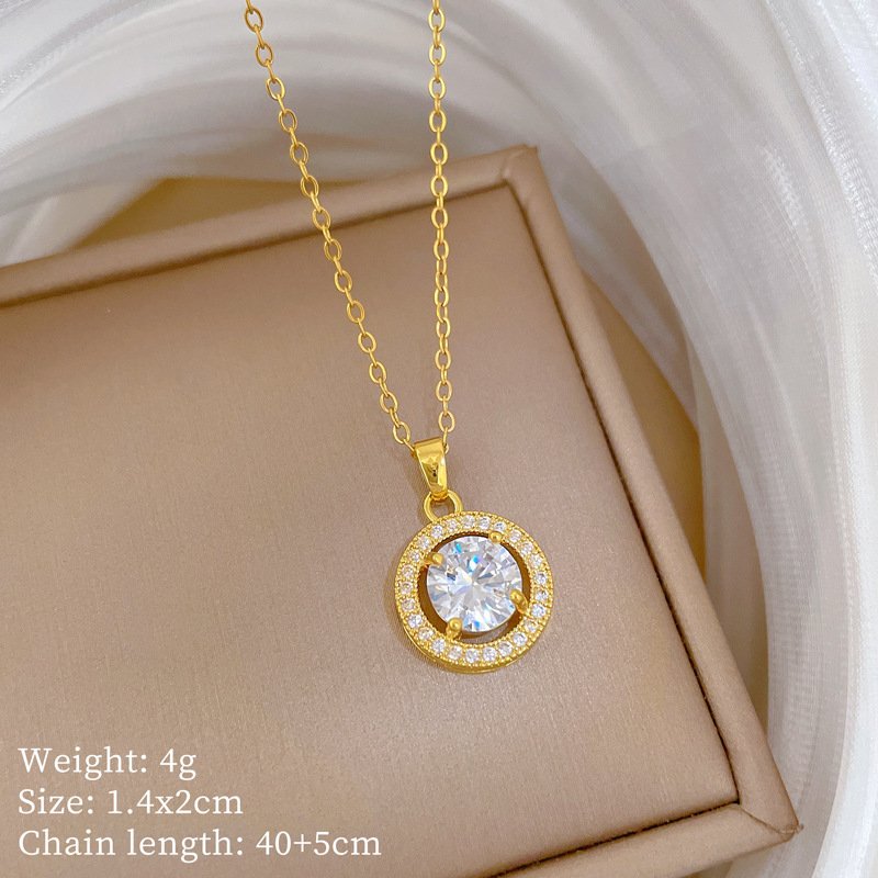 Eternal Halo Round Solitaire Necklace - Image 2