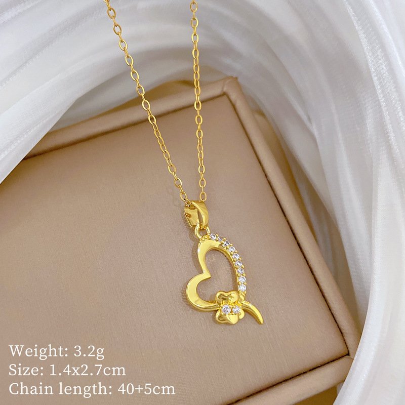 Flower Kissed Heart Necklace