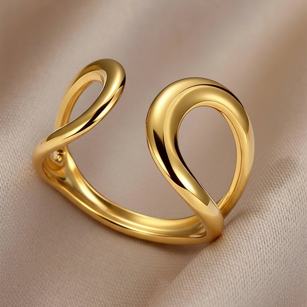 Fluid Loop Sculptural Open Ring - Image 2