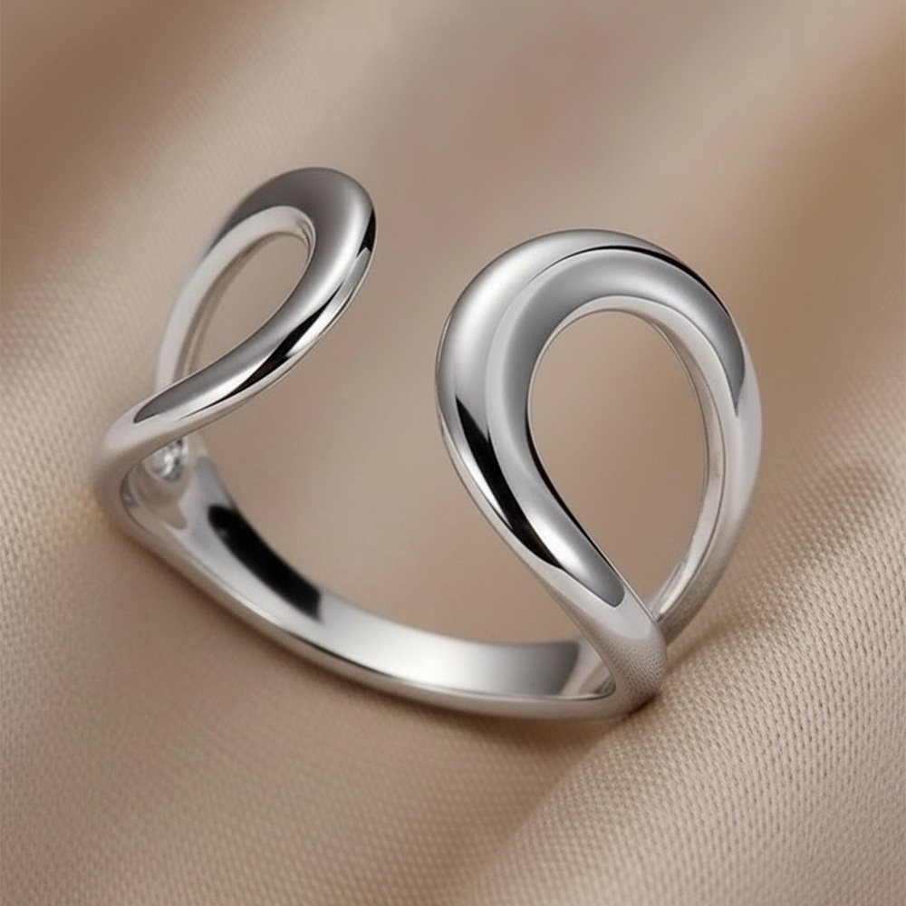 Fluid Loop Sculptural Open Ring - Image 3