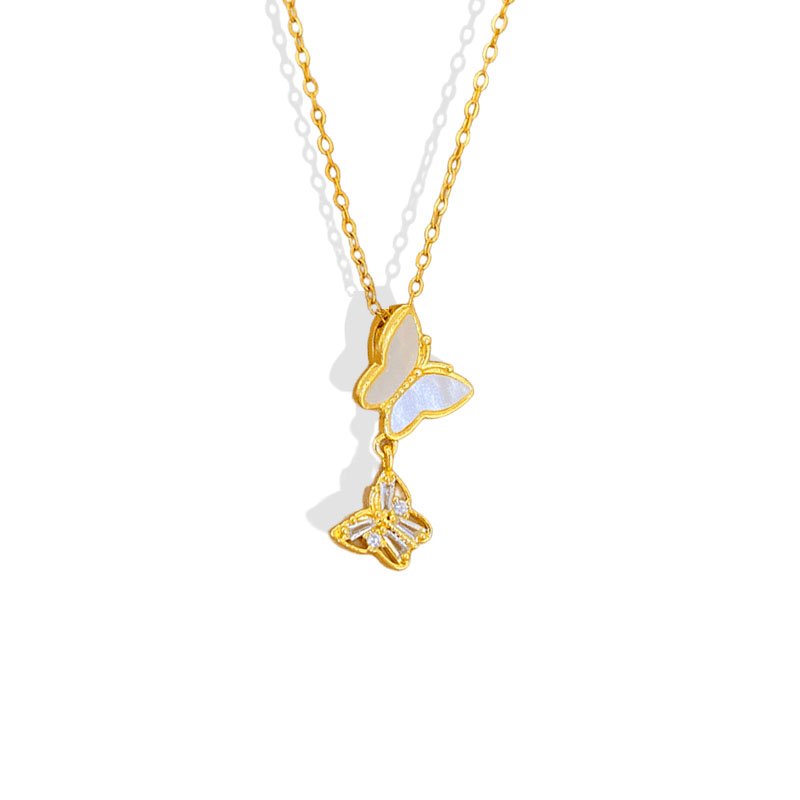 Flutter Duo Double Butterfly Necklace