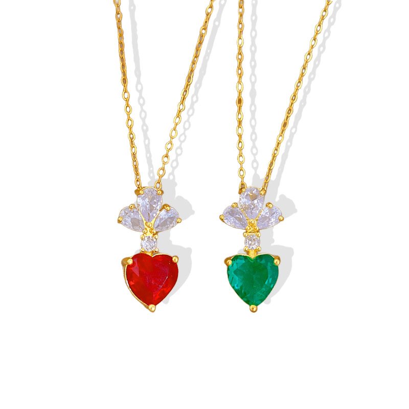 Jewel Heart Halo Necklace