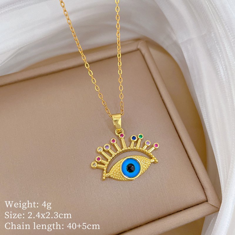 Lashed Rainbow Evil Eye Necklace - Image 2