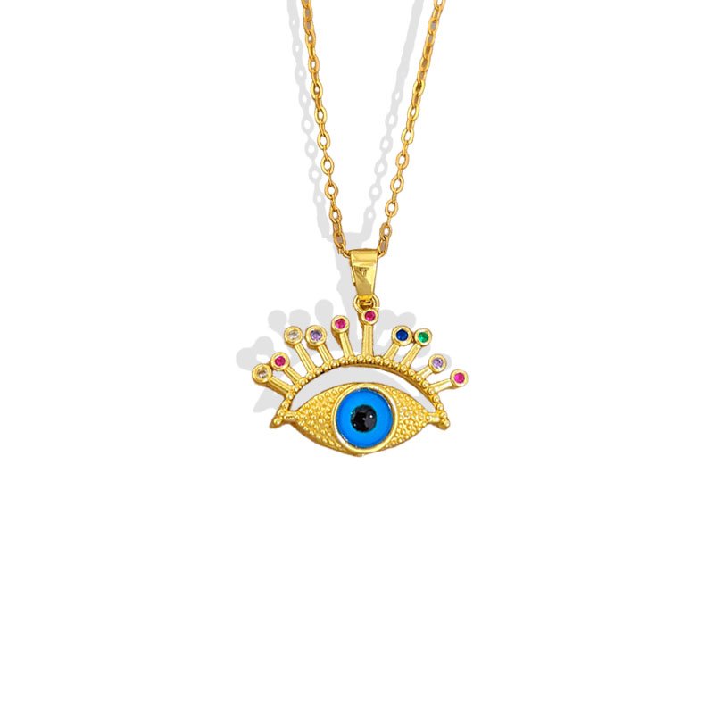 Lashed Rainbow Evil Eye Necklace