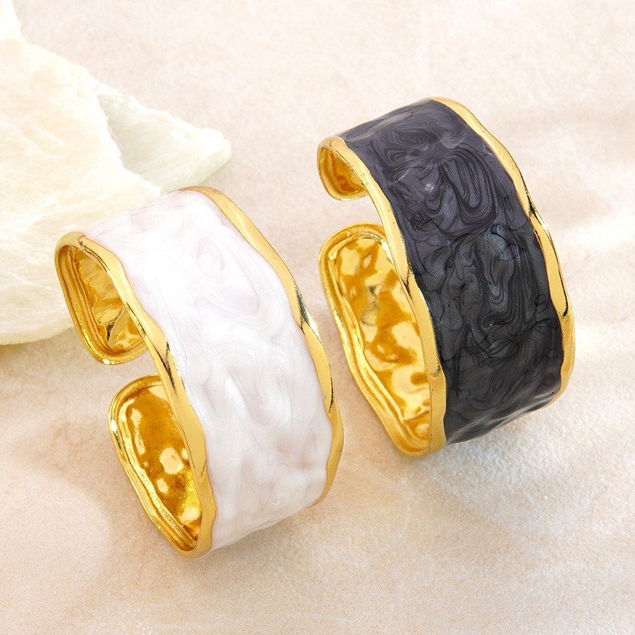 Marble Wave Enamel Cuff Ring - Image 11