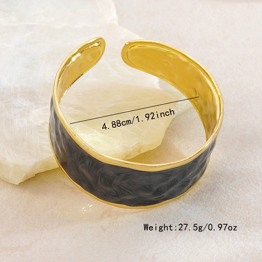 Marble Wave Enamel Cuff Ring - Image 9