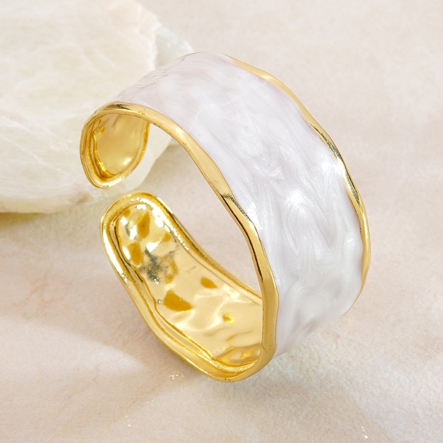 Marble Wave Enamel Cuff Ring - Image 8