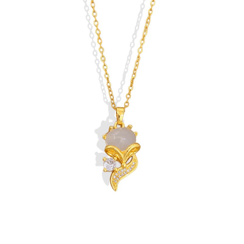 Mystic Fox Gemstone Pendant Necklace