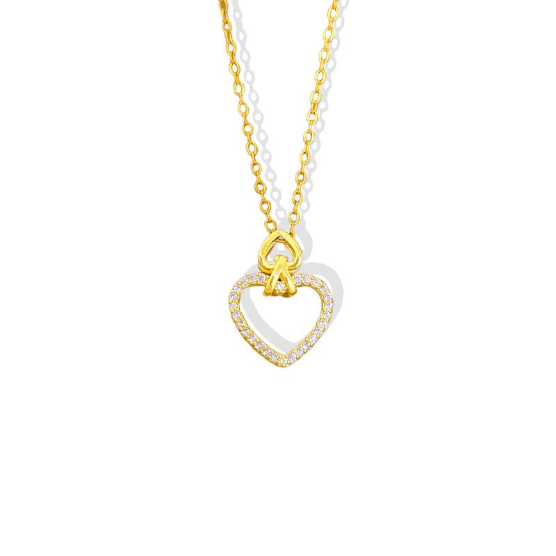 Open Heart Outline Necklace