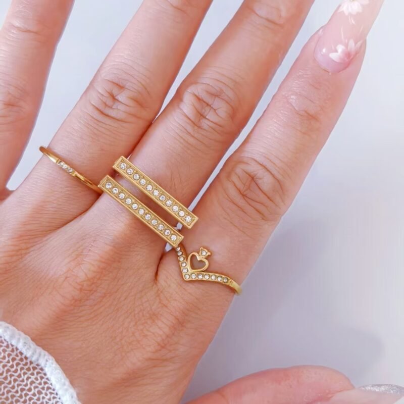 Parallel Lines Double Bar Statement Ring