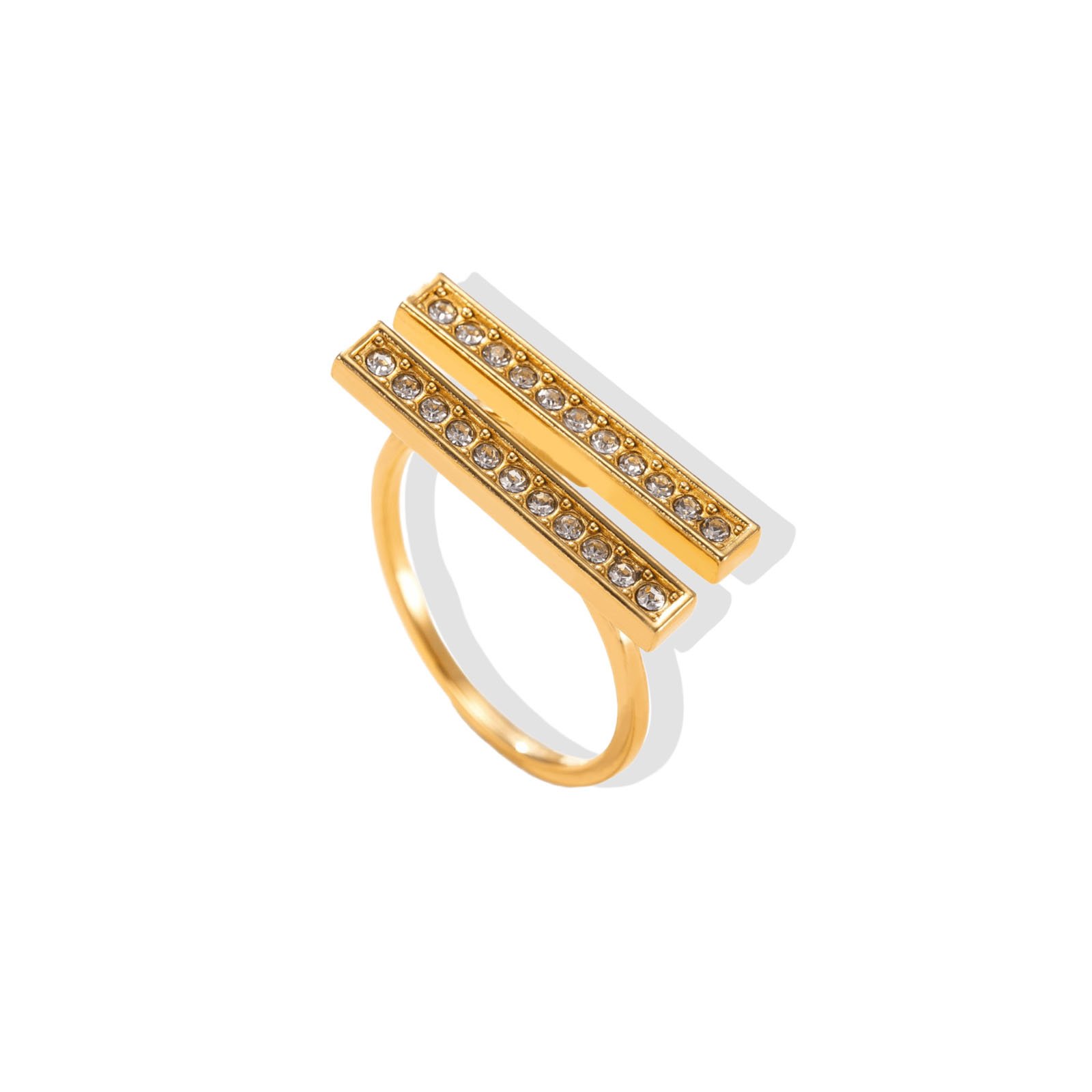 Parallel Lines Double Bar Statement Ring