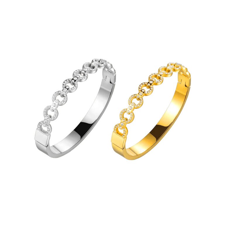 Pavé Circle Chain Bangle
