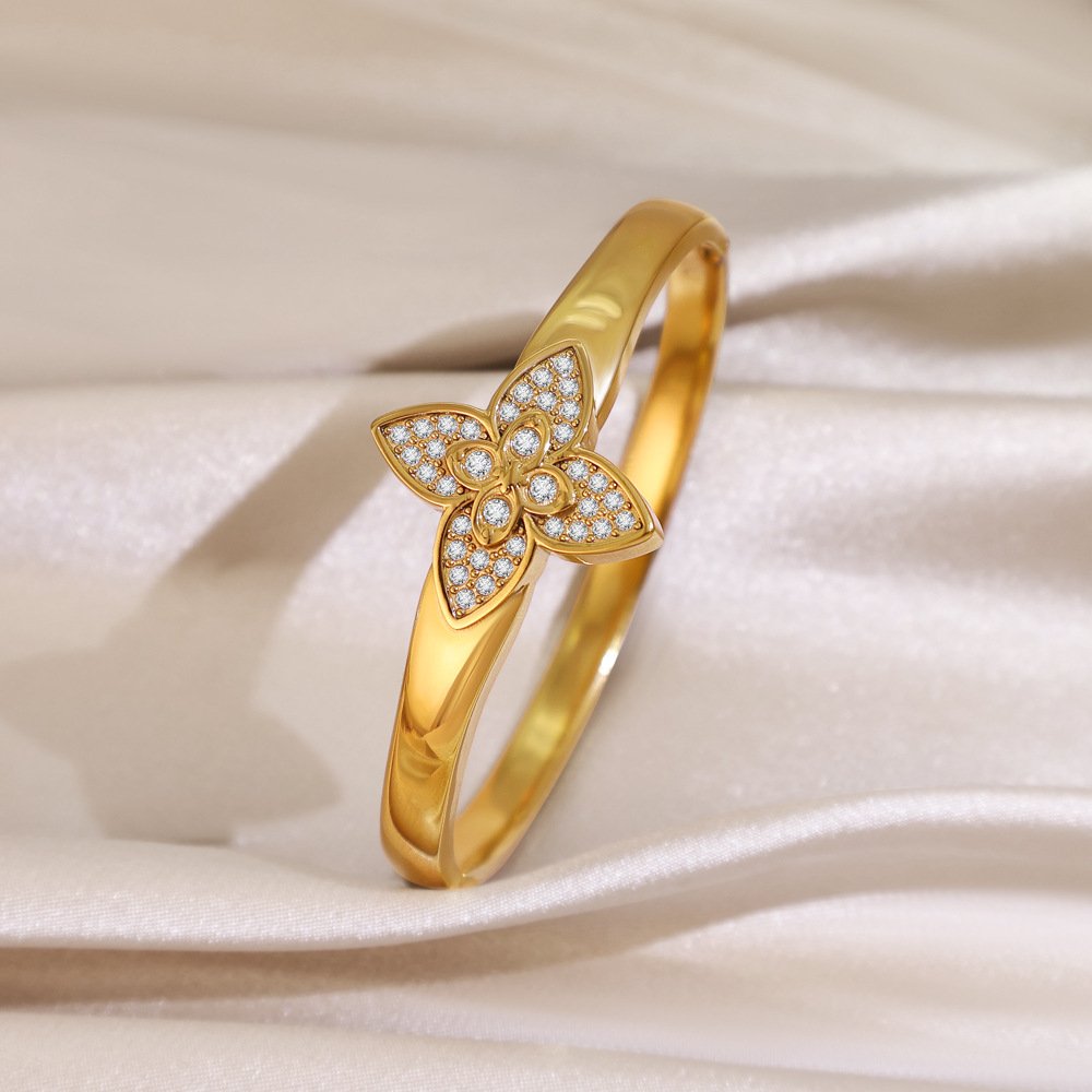 Pavé Clover Petal Bangle - Image 3