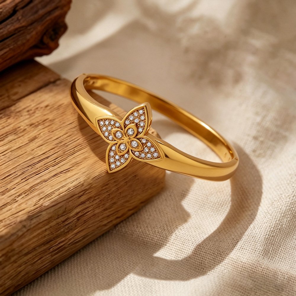 Pavé Clover Petal Bangle - Image 4