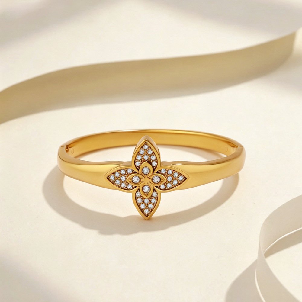 Pavé Clover Petal Bangle - Image 5