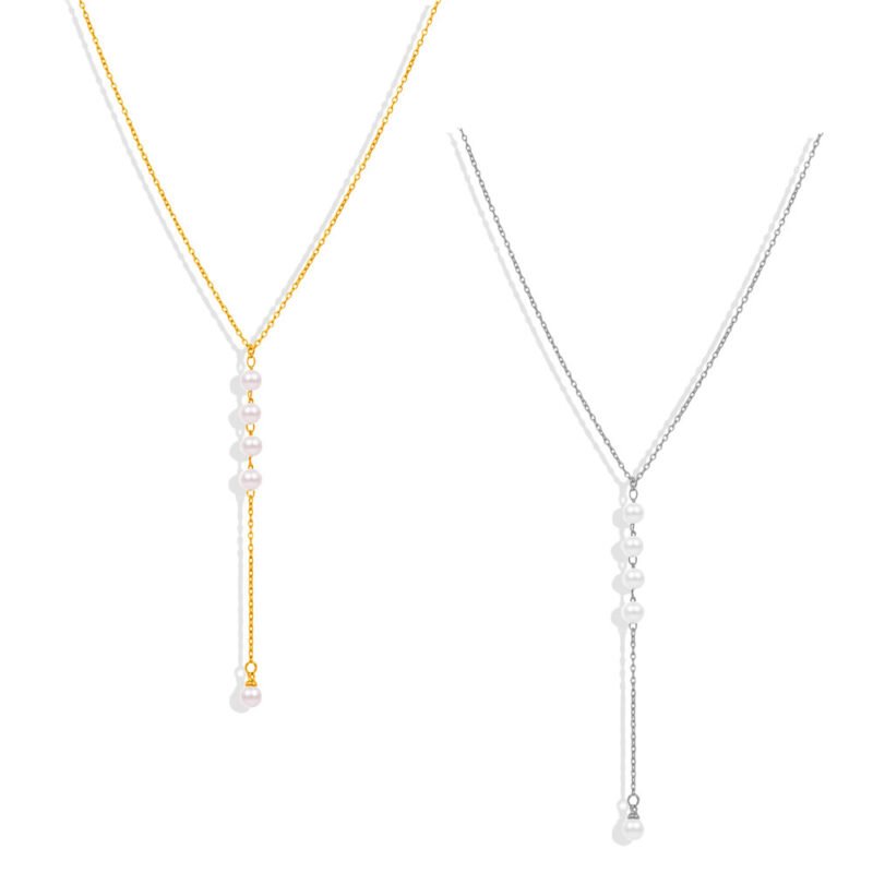 Pearl Cascade Y-Drop Necklace