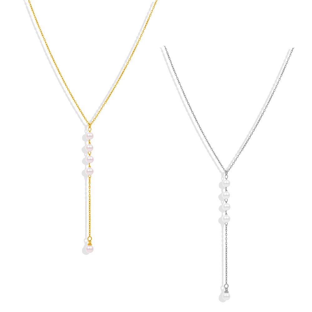Pearl Cascade Y-Drop Necklace