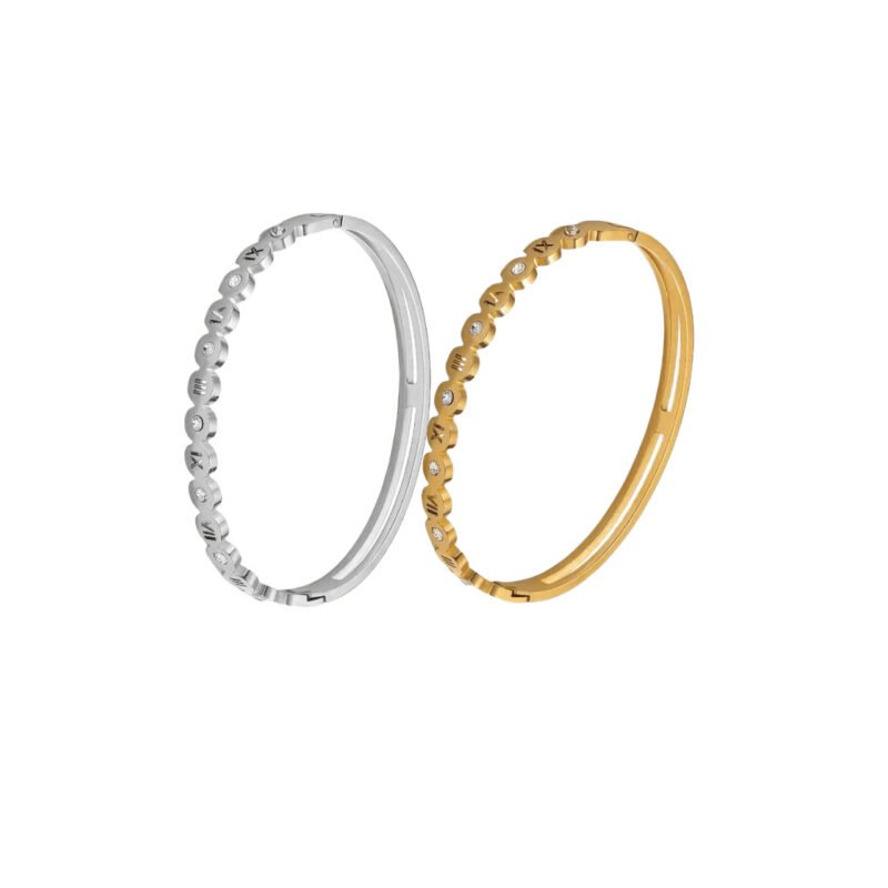 Roman Numeral Crystal Bangle